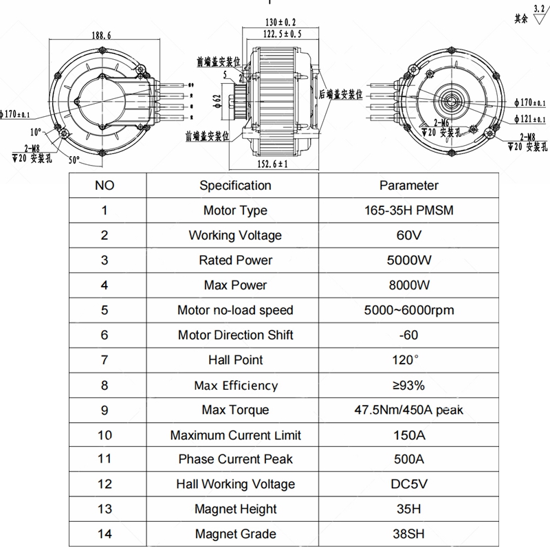 QSMOTOR 165 35H 5000W 미드 드라이브  - Mid Drive Motor Kit 72V 5000W 리뷰 및 가격