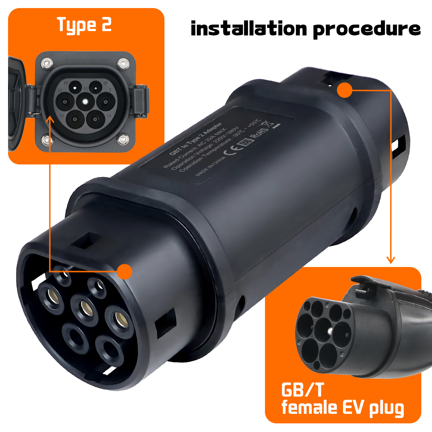 GOODCELL EV 충전기 스테이션 어댑터 GBT-타 - Ev Charger Type 2 22Kw 32A 3 Phase 리뷰 및 가격