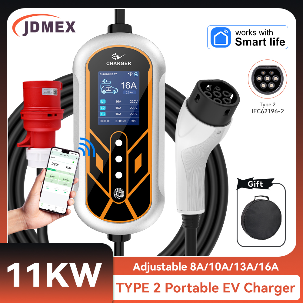 JDMEX 11KW Type2 EV 충전기 휴대용 5M - Type 2 Portable Ev Charger 11Kw Cee 리뷰 및 가격